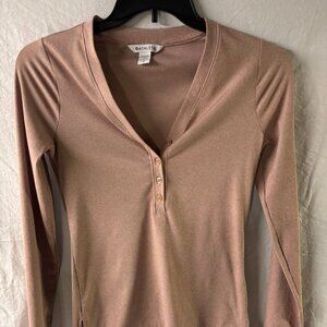 Athleta Uptempo Ribbed Long Sleeve Henley Size Small